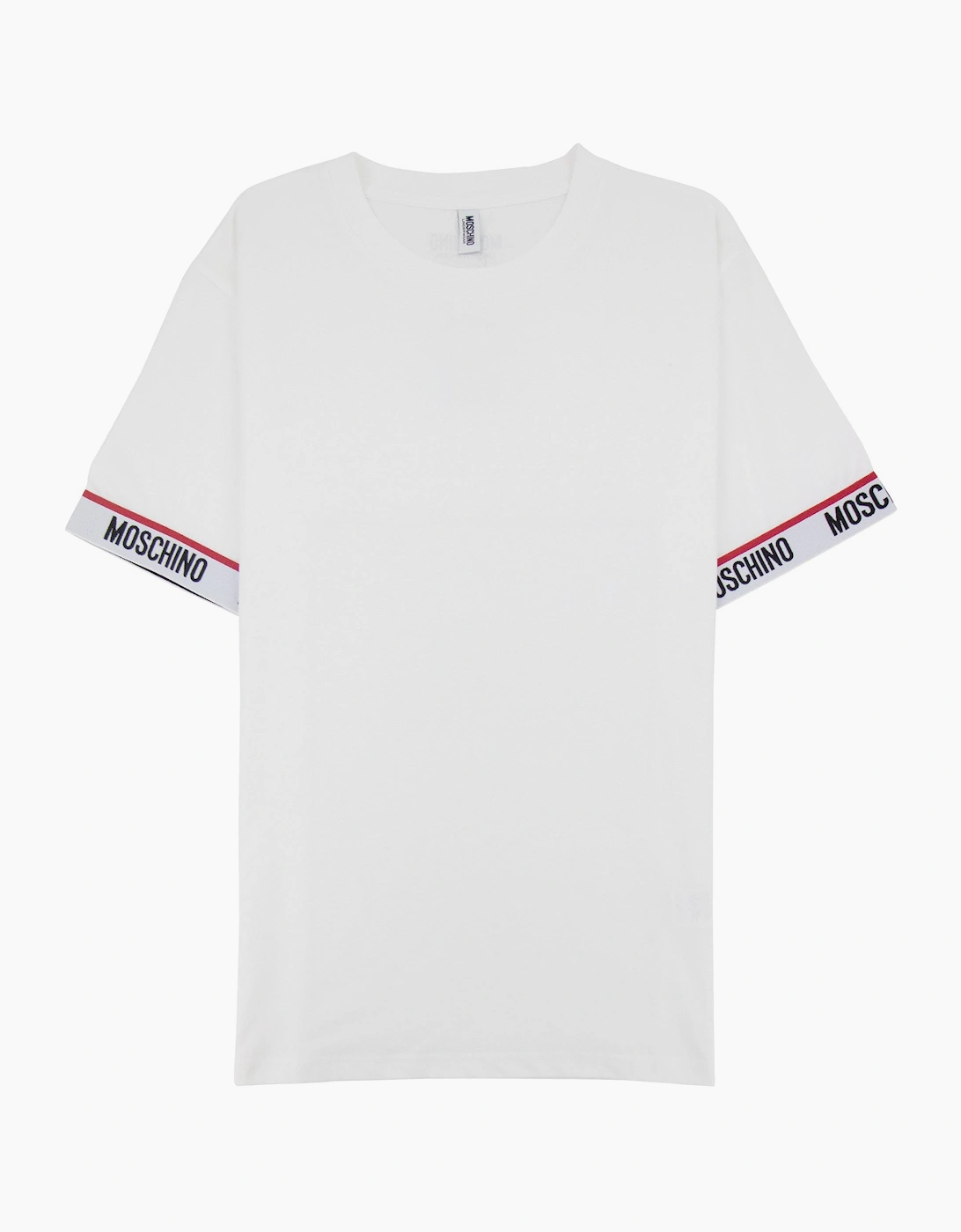 Moschino Underwear Tape Cuff Sleeve T Shirt White 0001