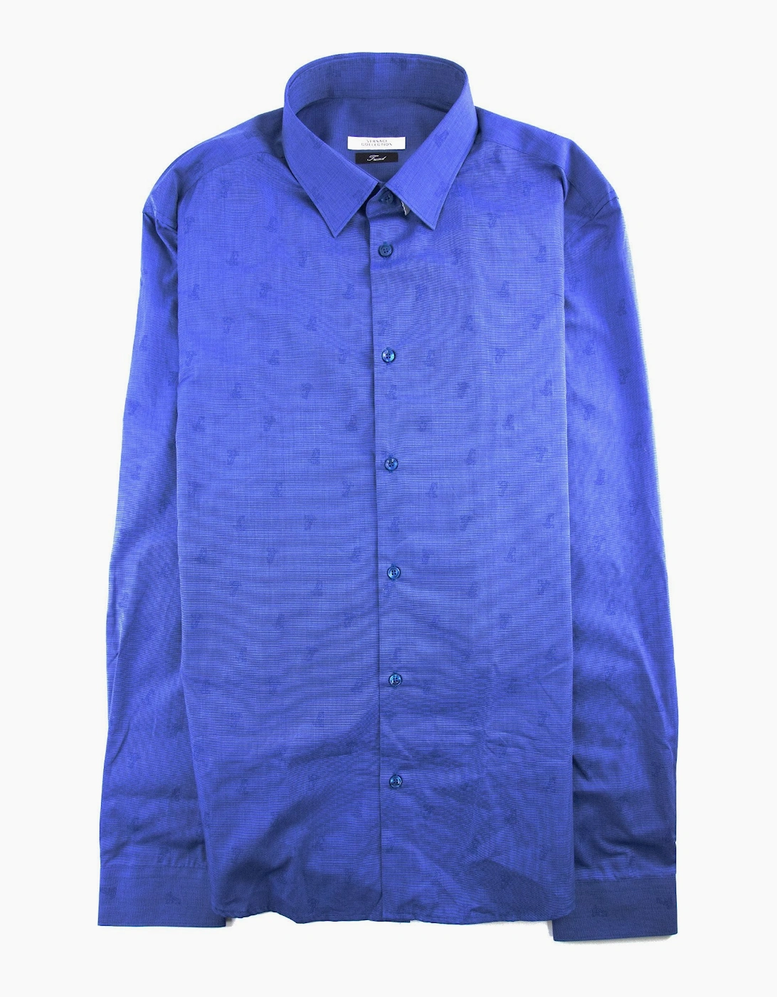 Versace Collection Men's Versace Collection All Over Logo Print L/s Shirt Navy Blue
