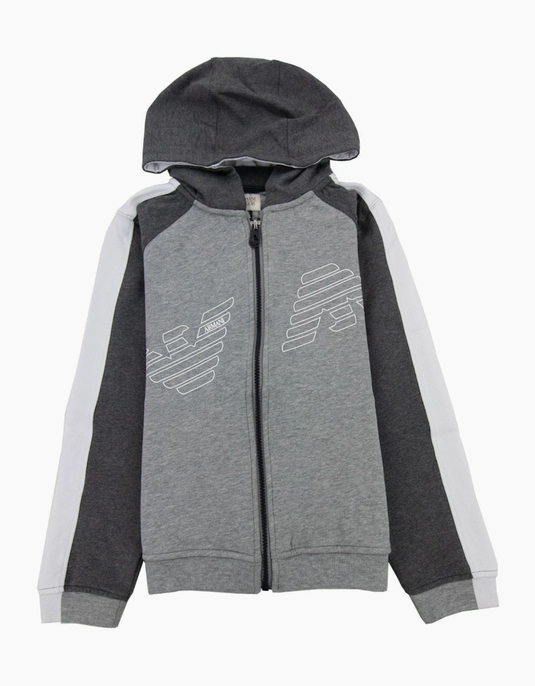 Armani Junior Eagle Logo Tracksuit Melange Grigio
