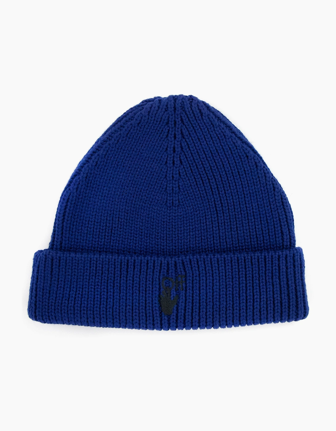 Off White Hand Off Wool Rib Beanie Blue Black