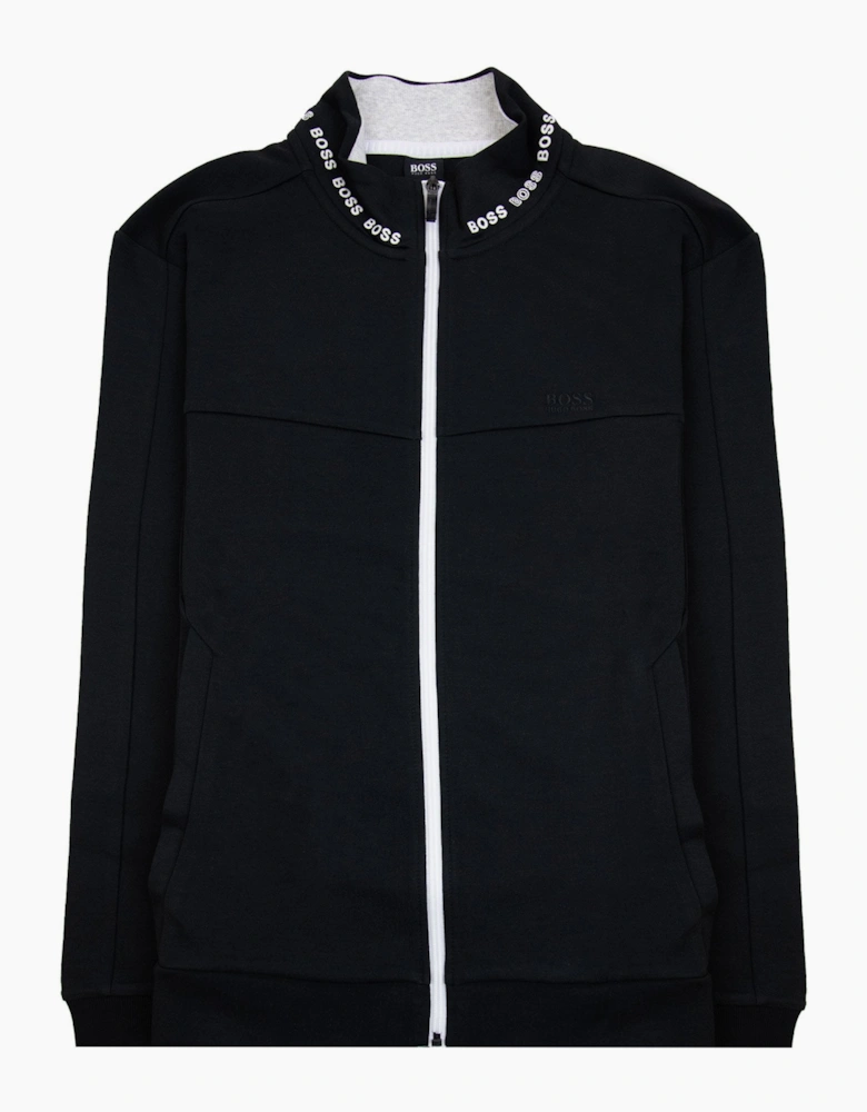Hugo Boss Skaz 1 Embroidered Logo Zip Up Sweatshirt Black 001