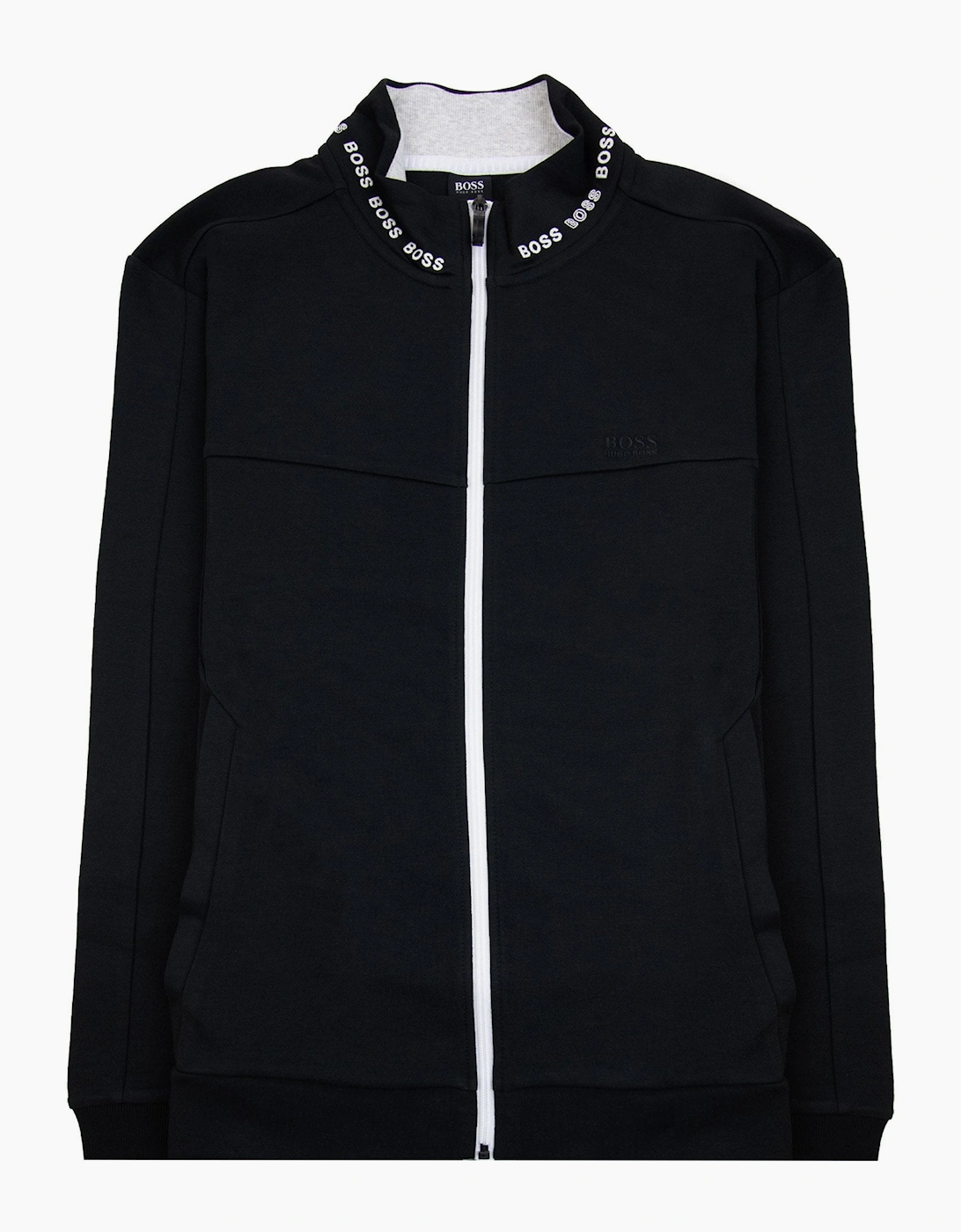 Hugo Boss Skaz 1 Embroidered Logo Zip Up Sweatshirt Black 001