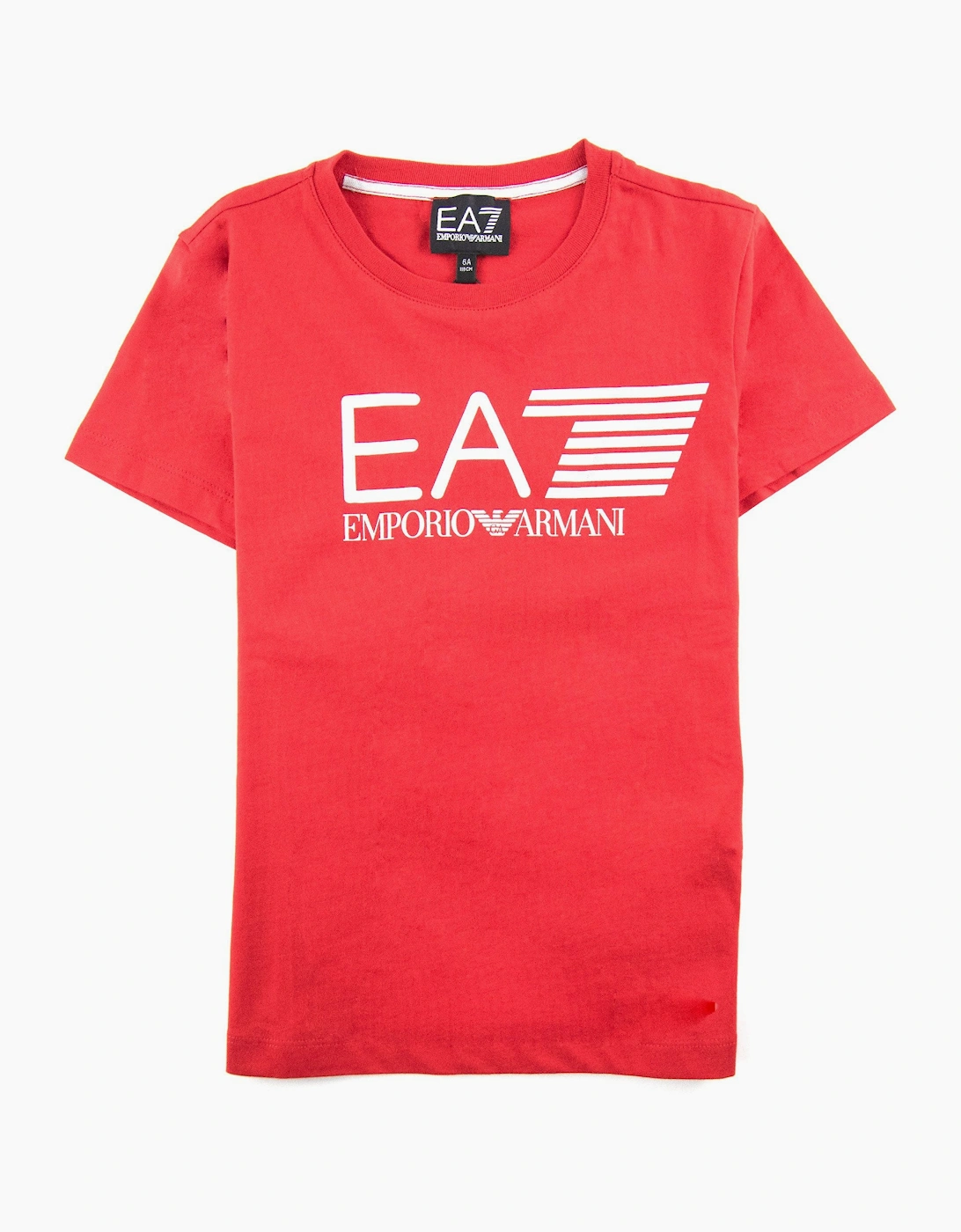 Ea7 Junior Printed Logo S/s T Shirt Red