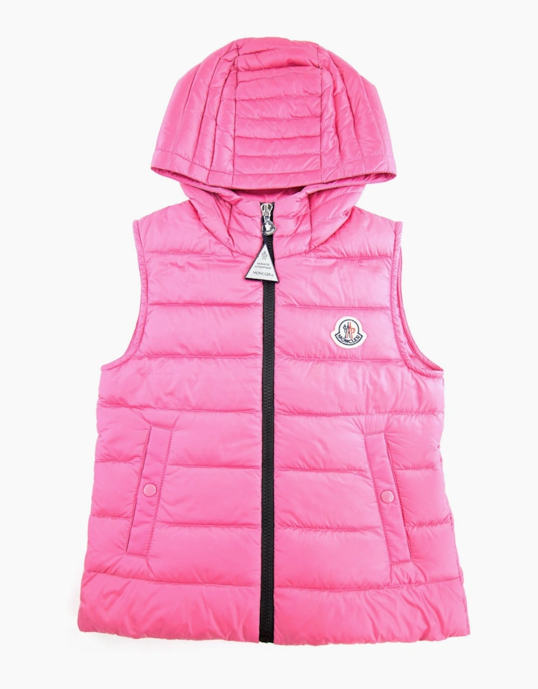 Moncler Junior Christie Hooded Gilet Pink 536
