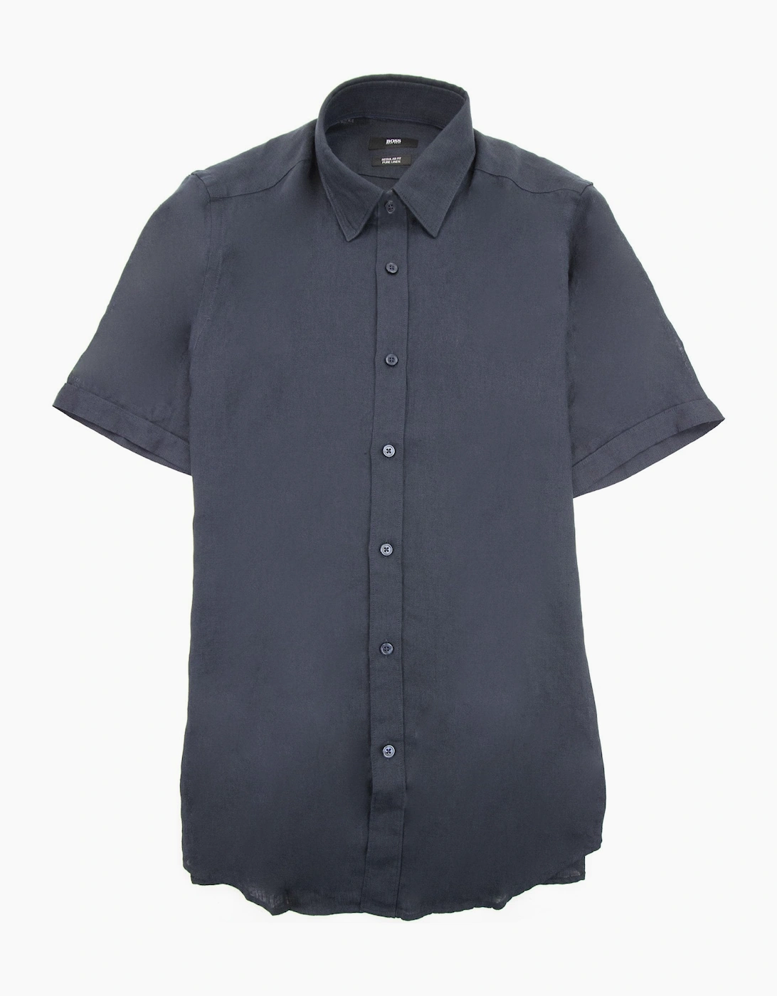 Hugo Boss Luka Short Sleeve Pur Linen Shirt Navy, 4 of 3