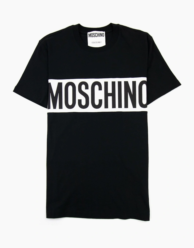 Moschino Couture Block Logo Print T Shirt Black 2555
