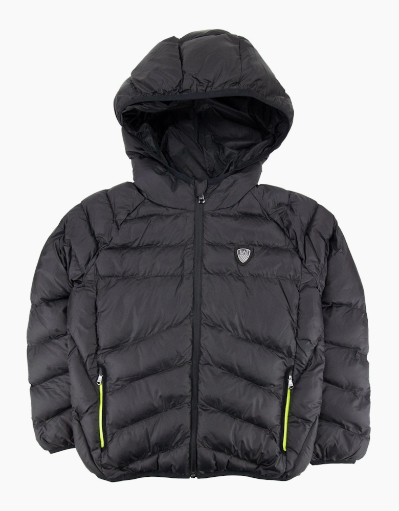 EA7 Junior Shield Logo Puffa Down Jacket Black