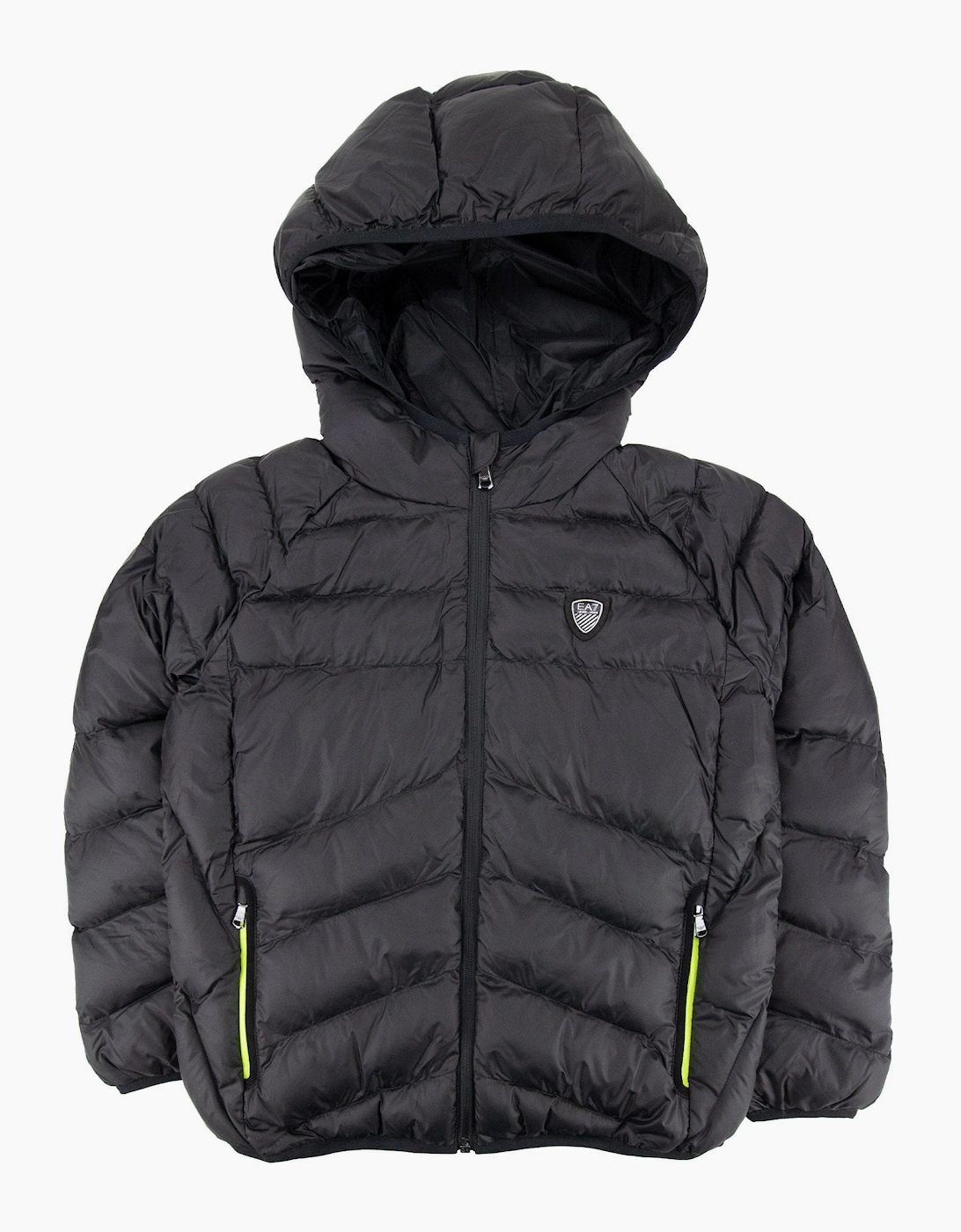 EA7 Junior Shield Logo Puffa Down Jacket Black, 4 of 3