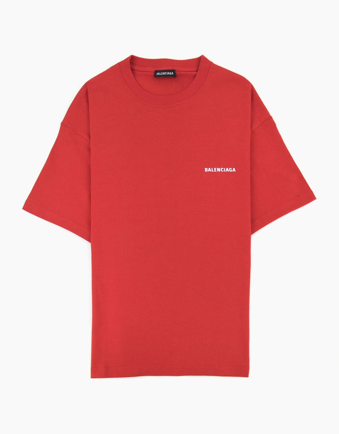 Balenciaga Logo Crewneck T Shirt Red