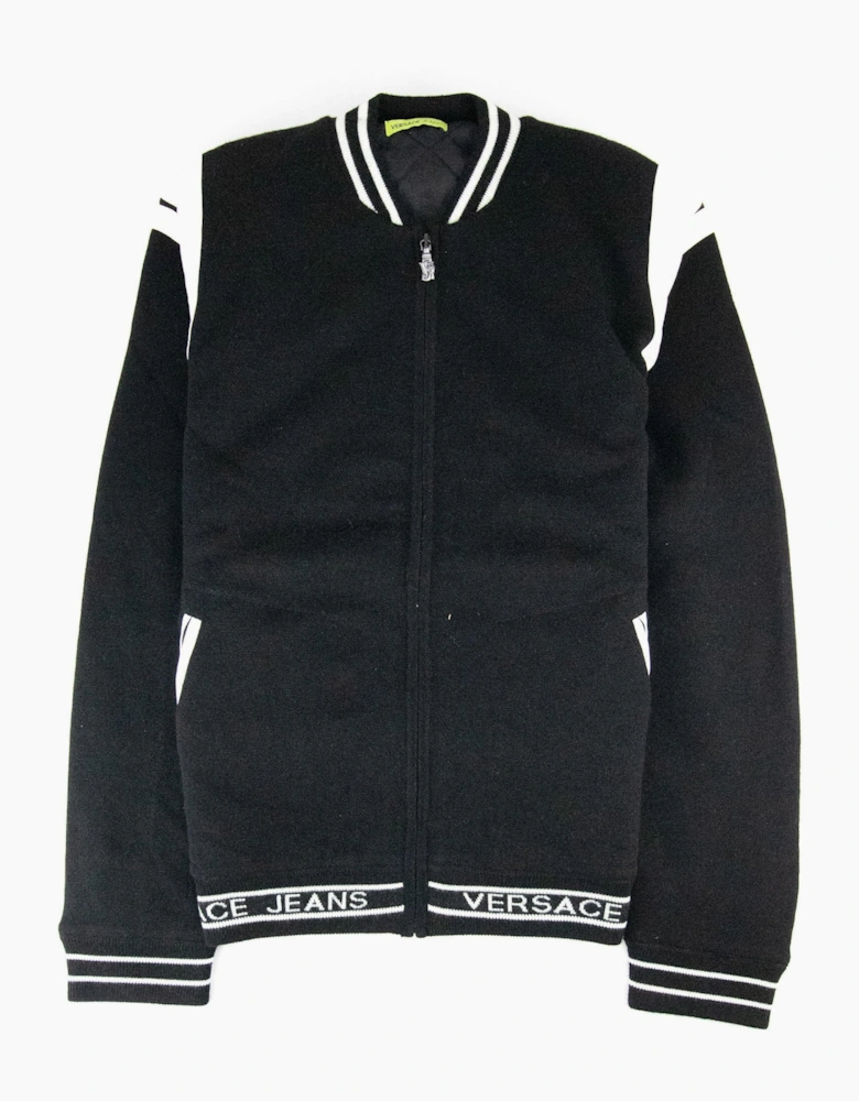Versace Jeans Filato Wool Bomber Sweatshirt Black SA30