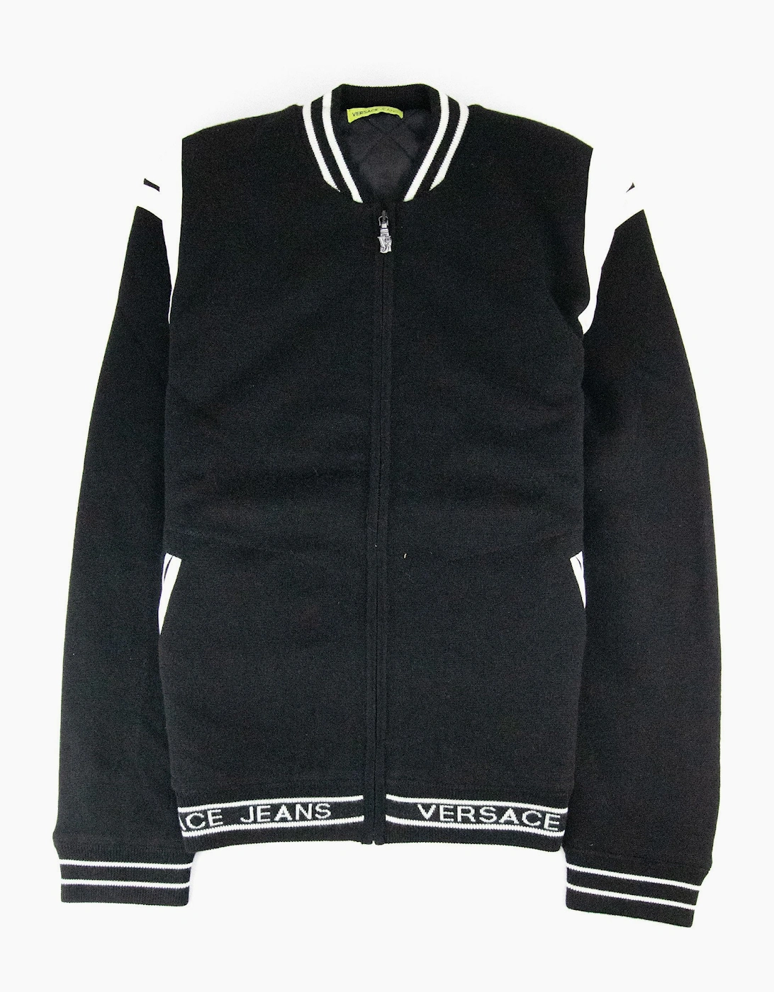 Versace Jeans Filato Wool Bomber Sweatshirt Black SA30
