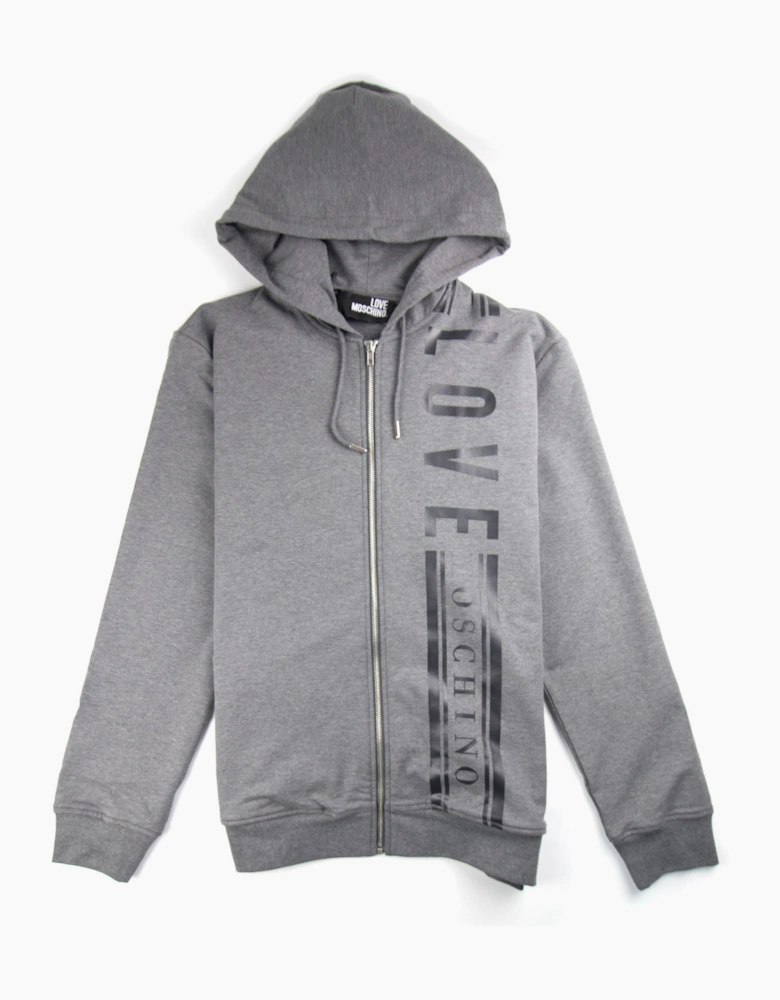 Love Moschino Side Logo Zip Up Hoody Dark Grey