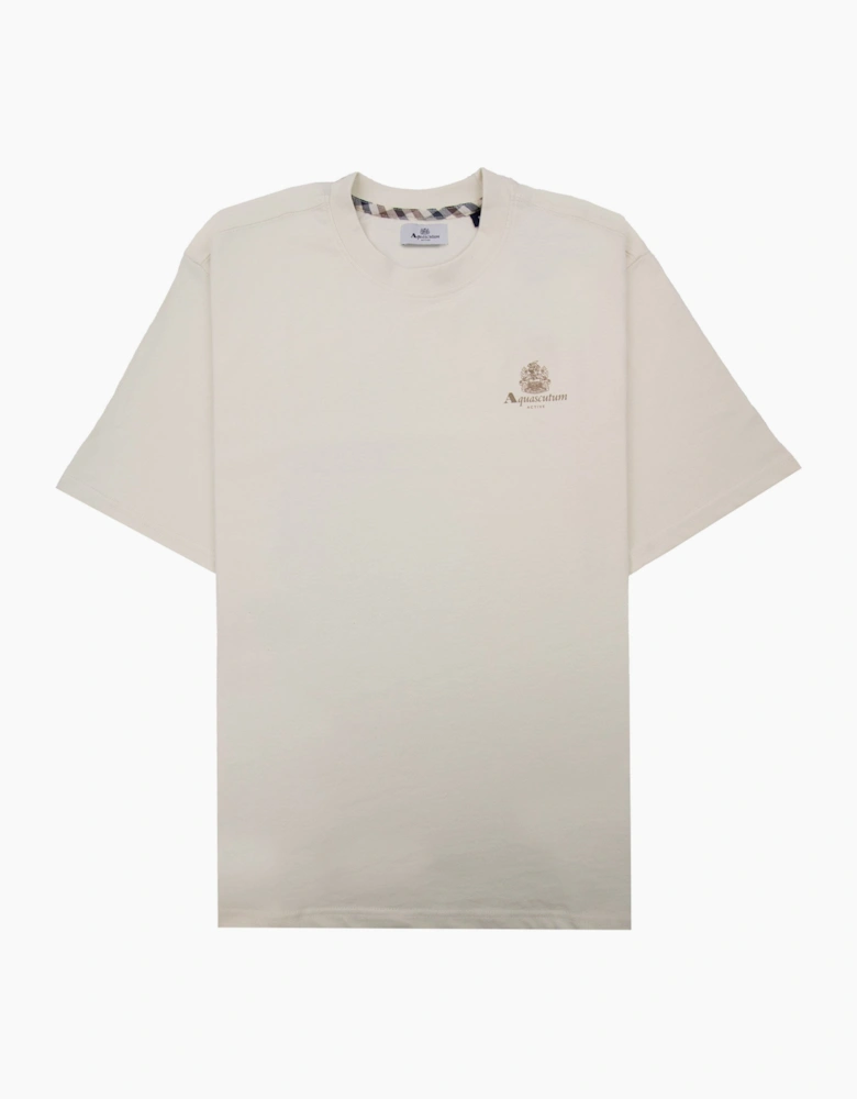 Aquascutum Active Small Logo T Shirt Old White