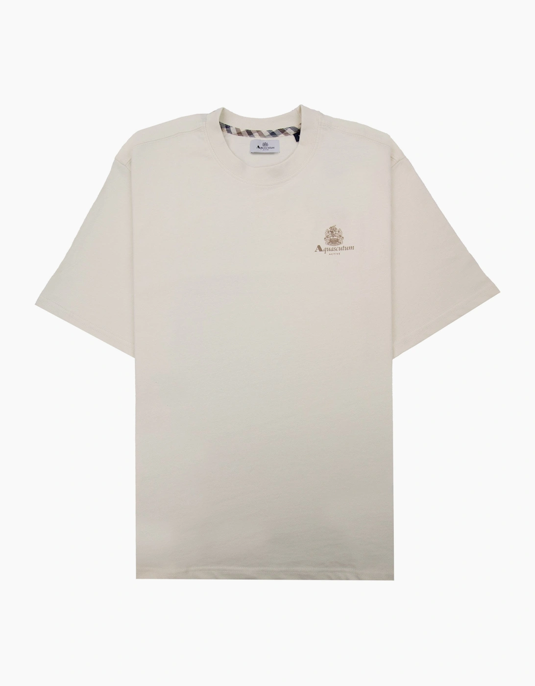 Aquascutum Active Small Logo T Shirt Old White, 5 of 4