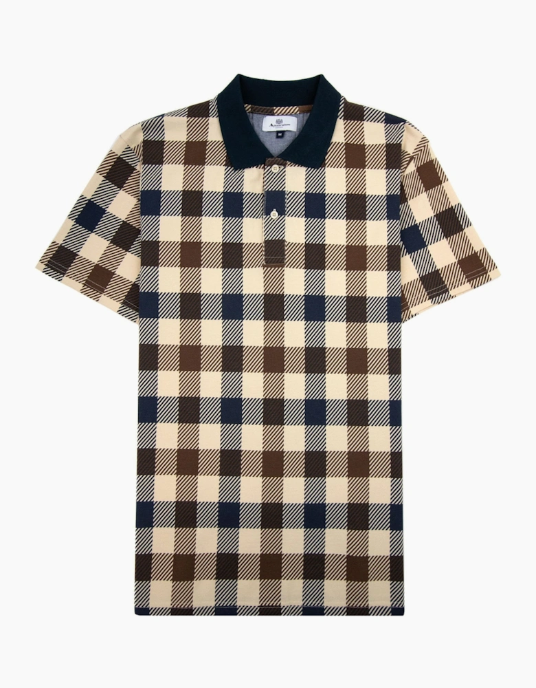 Aquascutum Active Macro Check Polo Navy 11
