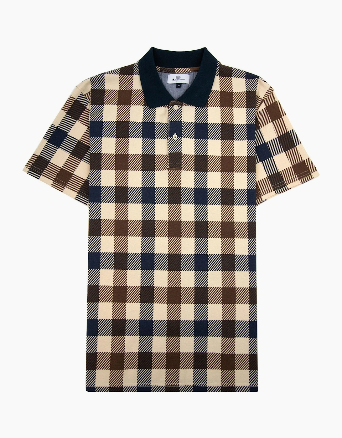 Aquascutum Active Macro Check Polo Navy 11