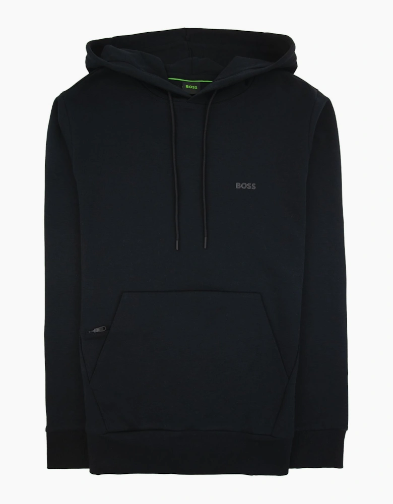 Hugo Boss Soody Stretch-cotton Hoodie With Sandwich Logo Black 001