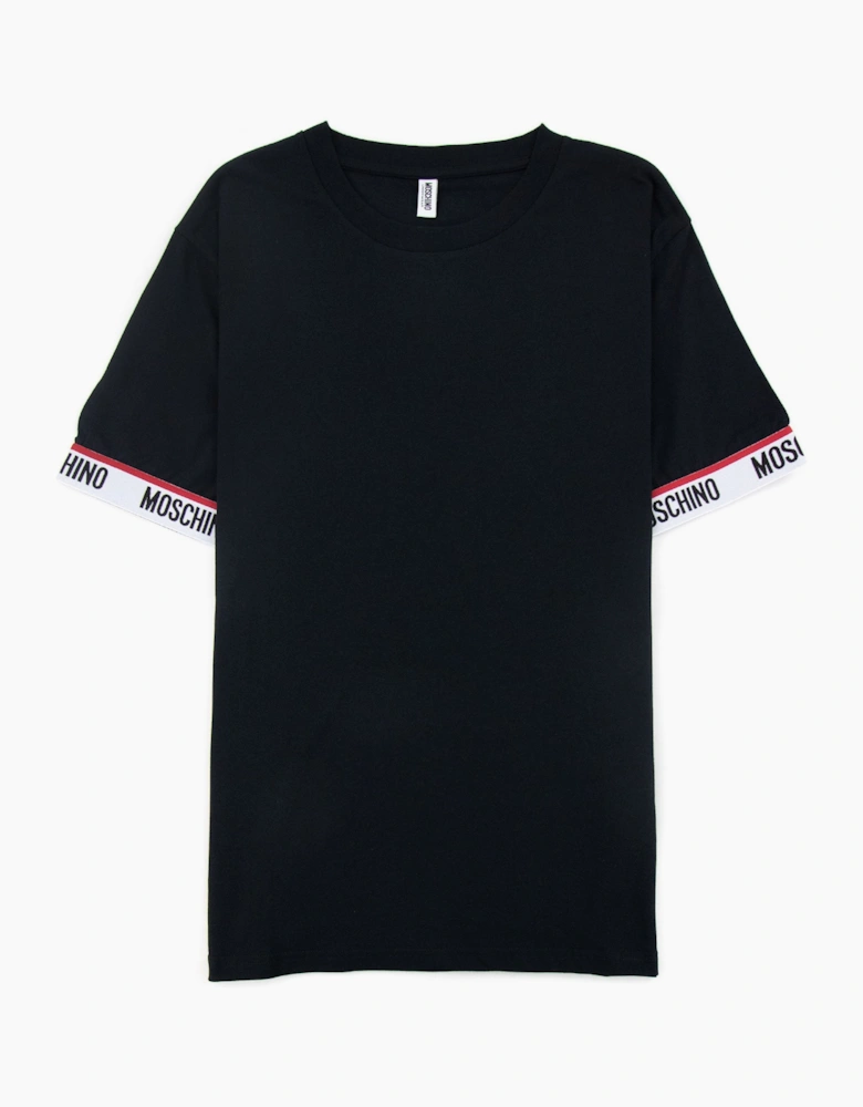Moschino Underwear Tape Cuff Sleeve T Shirt Black 0555