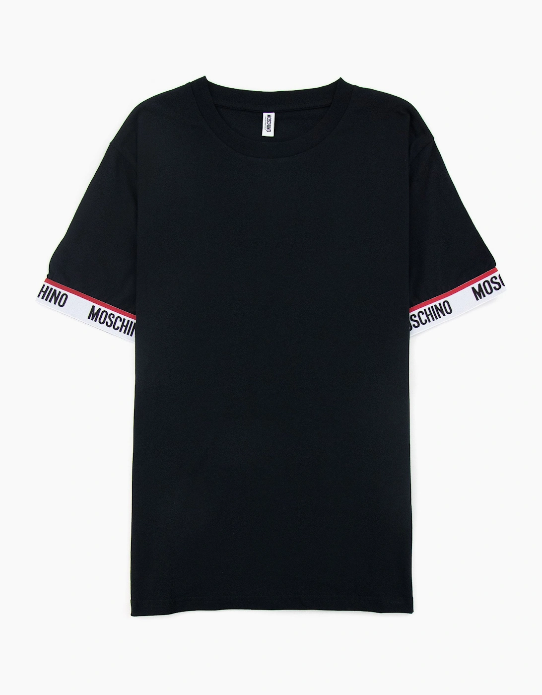 Moschino Underwear Tape Cuff Sleeve T Shirt Black 0555