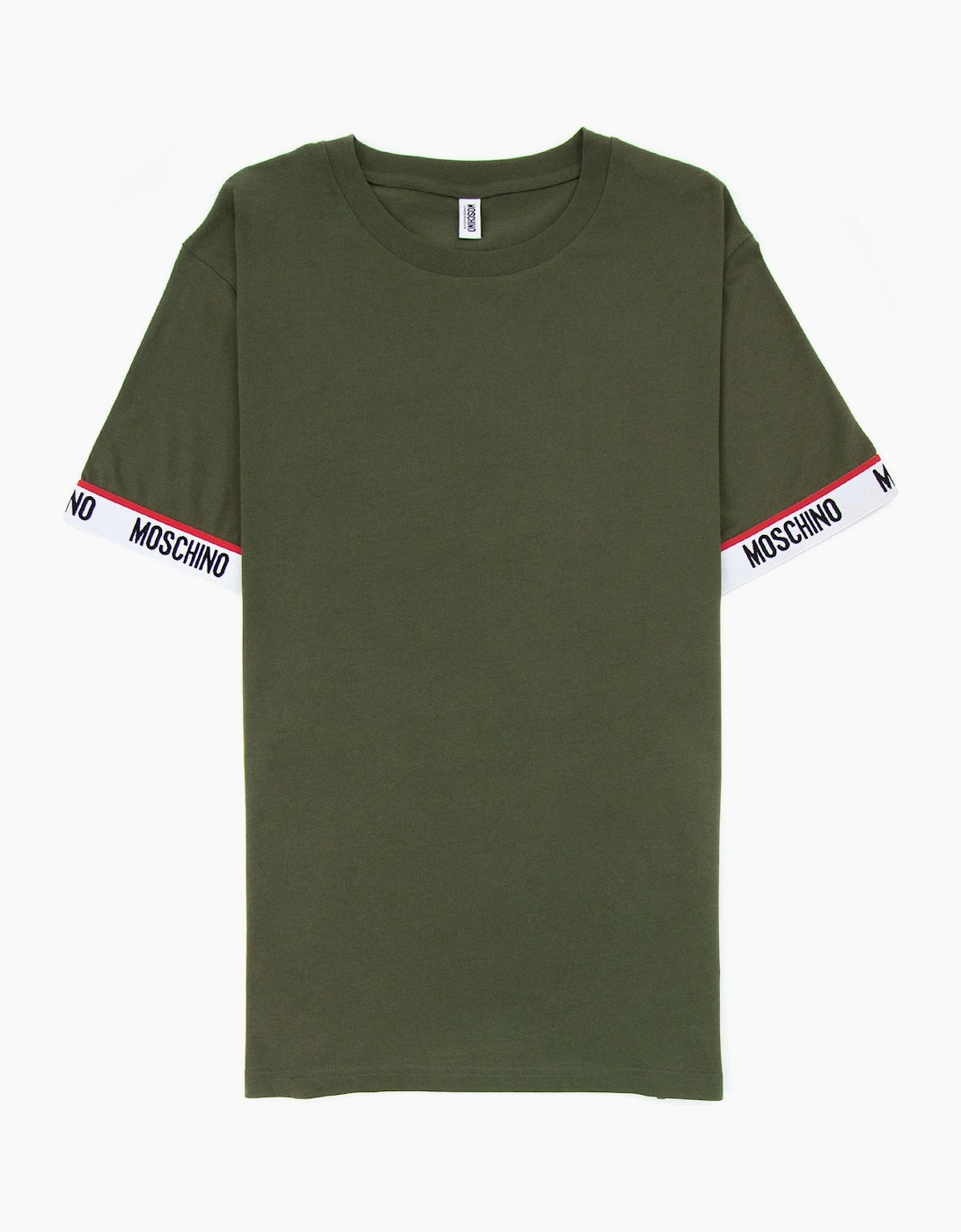 Moschino Underwear Tape Cuff Sleeve T Shirt Khaki 0430