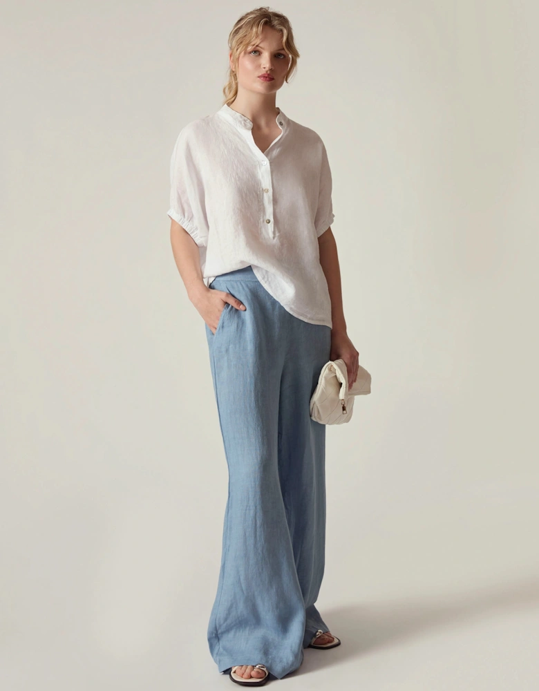 Relaxed White Linen Blouse