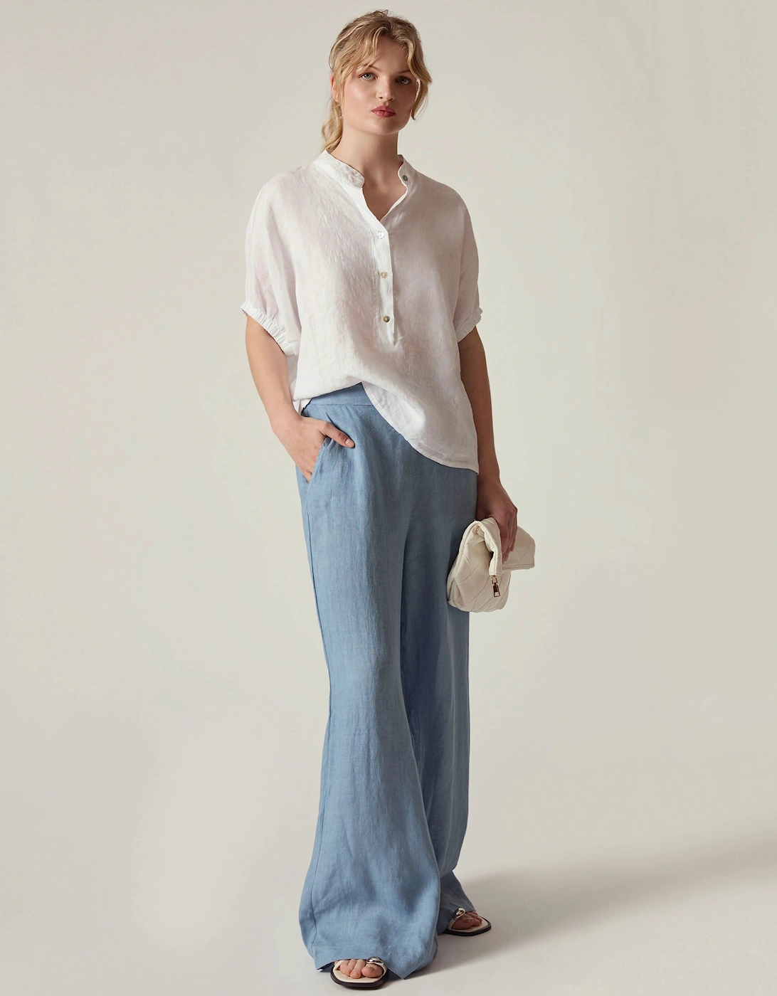 Relaxed White Linen Blouse