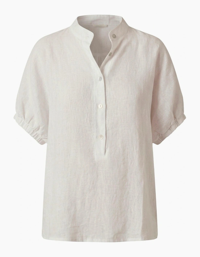 Relaxed White Linen Blouse