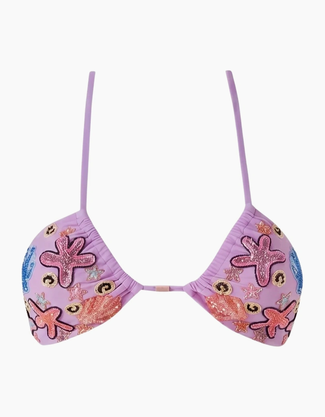 Fia Tropical Hand Embroidered Bikini Purple