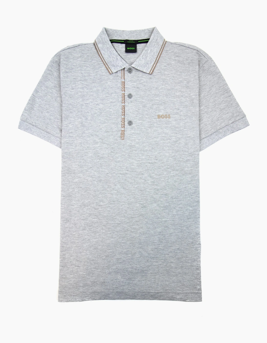Hugo Boss Paule 4 Slim Fit Branded Placket Polo Grey 059