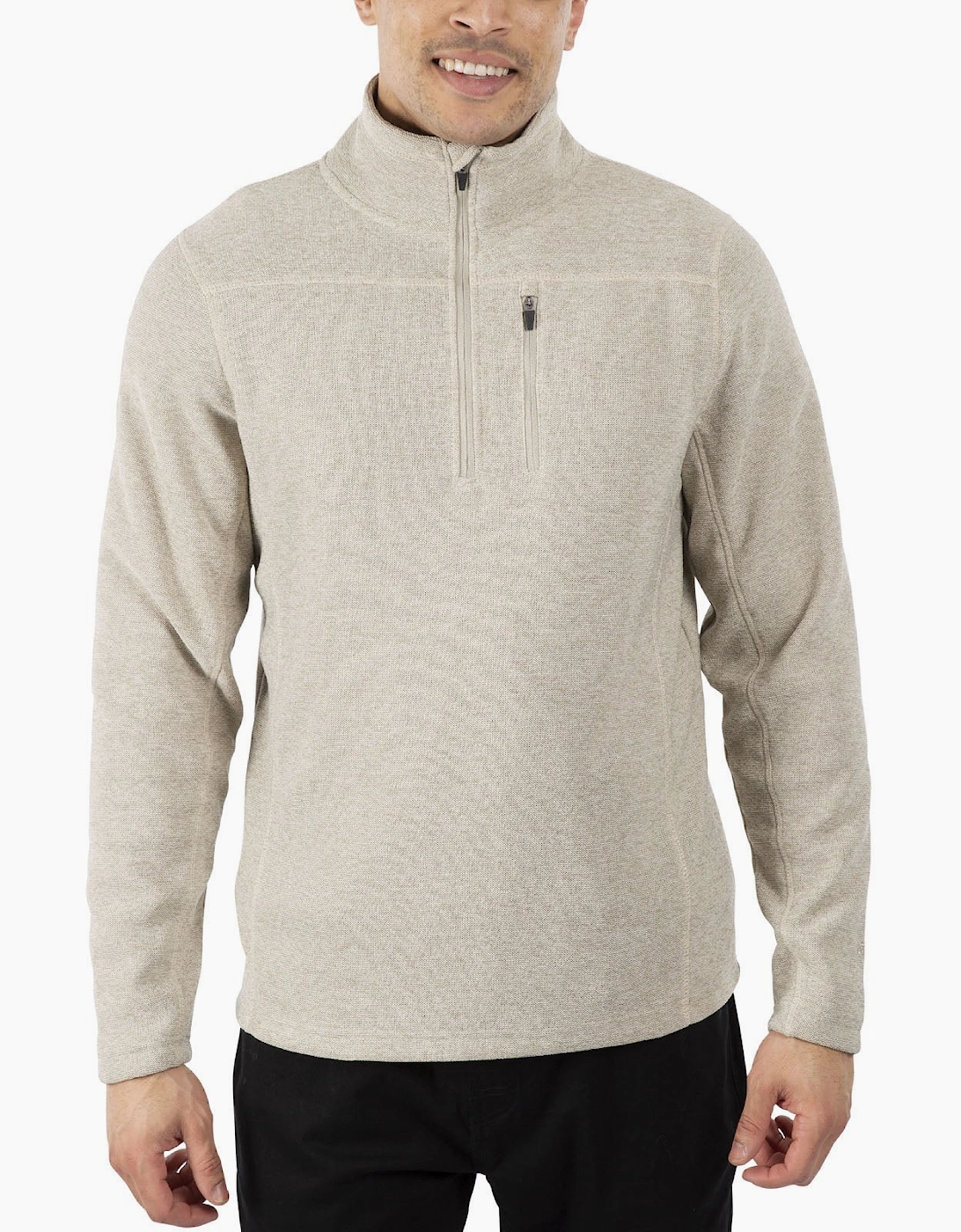 Trespass Mens Felbrigg 1/4 Zip Air Trap Warm Winter Pullover Fleece Jumper, 2 of 1