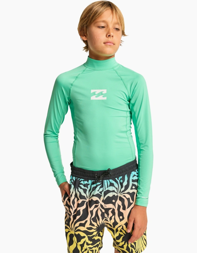 Billabong Kids Waves All Day Long Sleeve UPF 50 Rash Vest