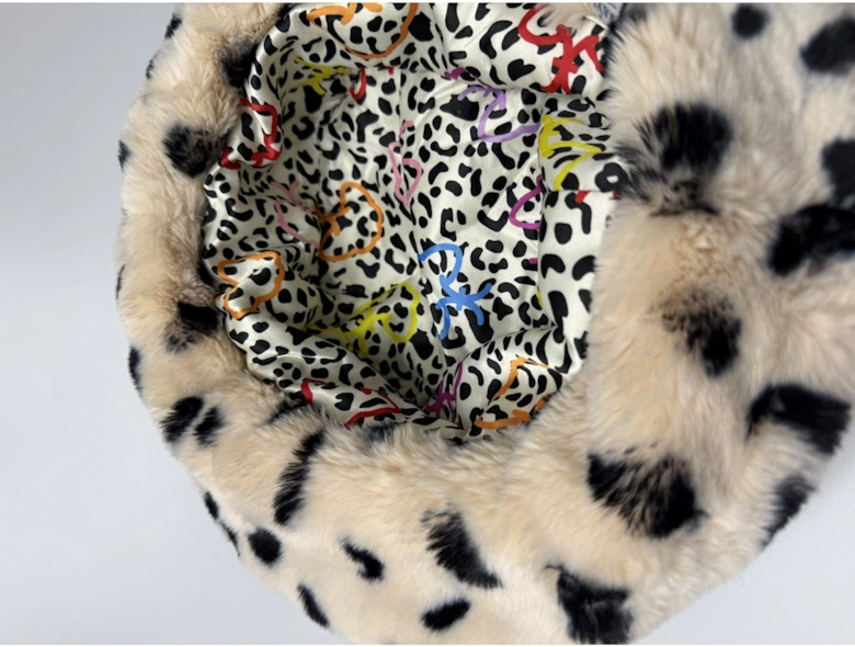 Spotty Bamboo Blend Faux Fur Hat