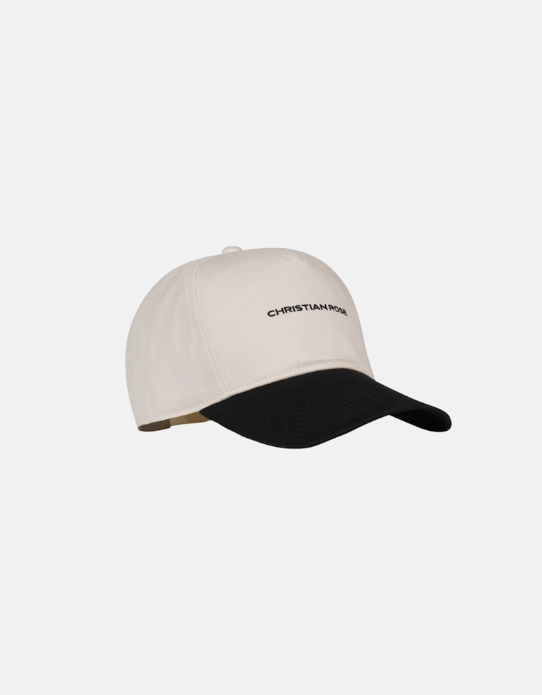 Christian Rose Contrast Unstructured Trucker Cap White Black