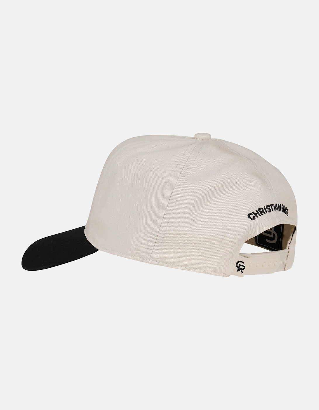 Christian Rose Contrast Unstructured Trucker Cap White Black