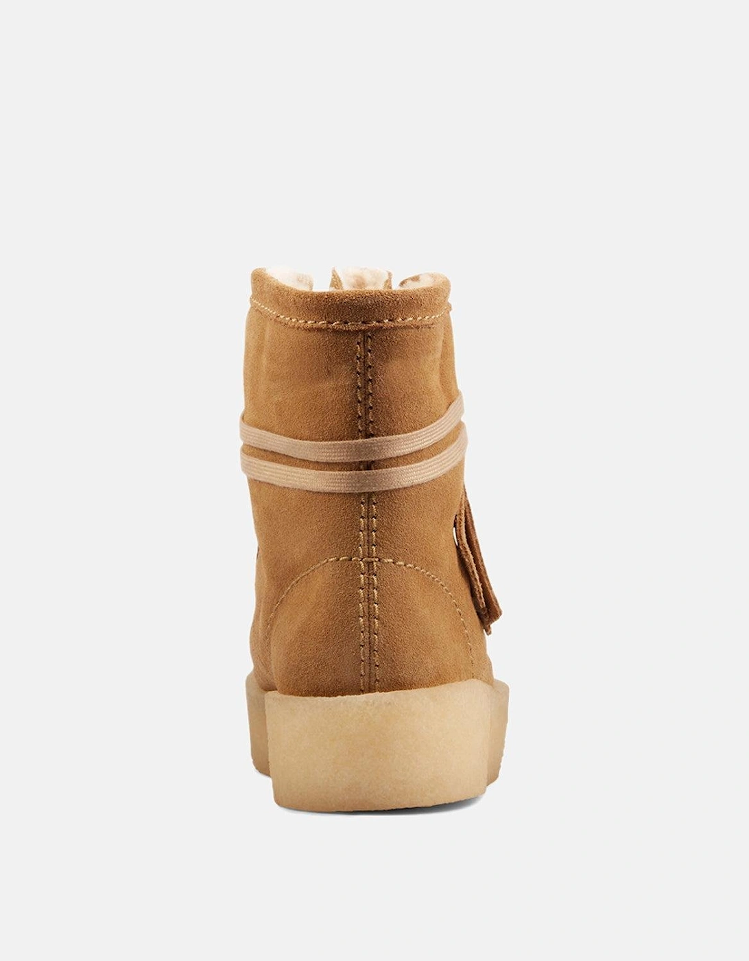 CLARKS ORIGINALS WOMENS WALLABEE CUP HI BOOTS LIGHT TAN SUEDE