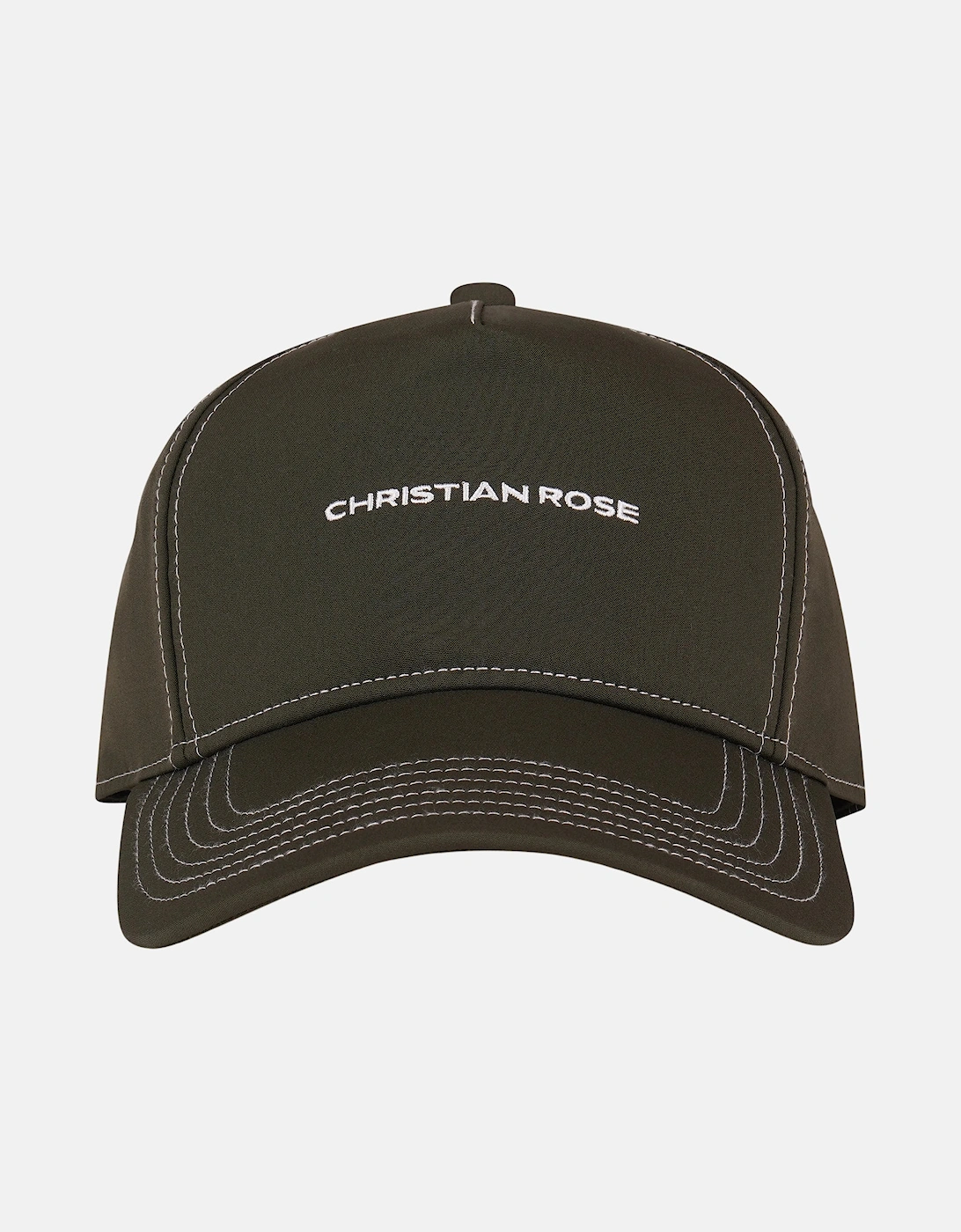 Christian Rose Nylon Trucker Olive White