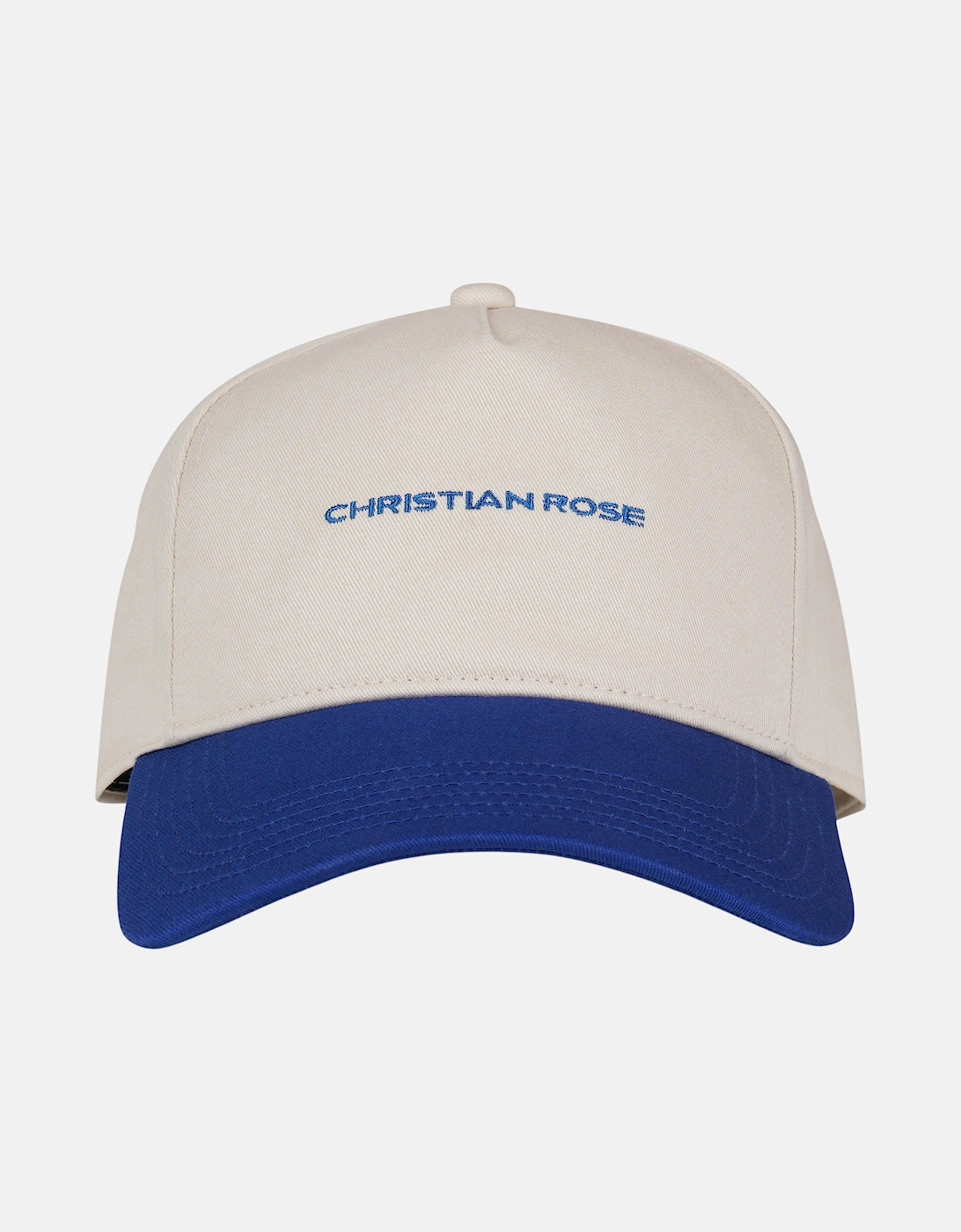 Christian Rose Contrast Unstructured Trucker Cap White Blue