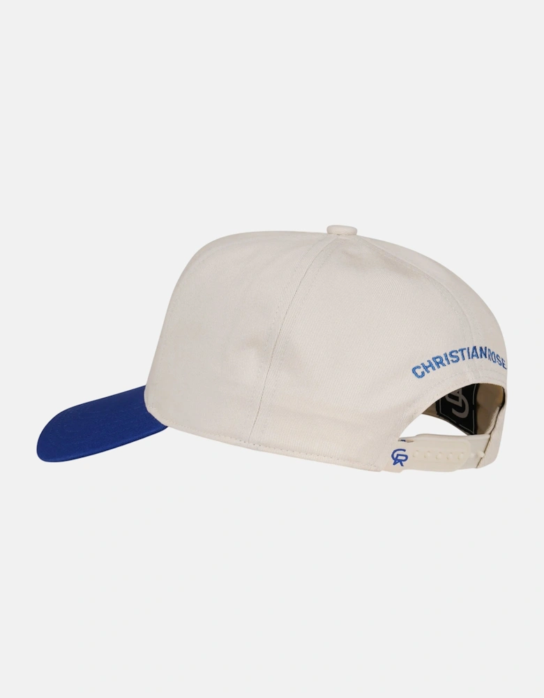 Christian Rose Contrast Unstructured Trucker Cap White Blue