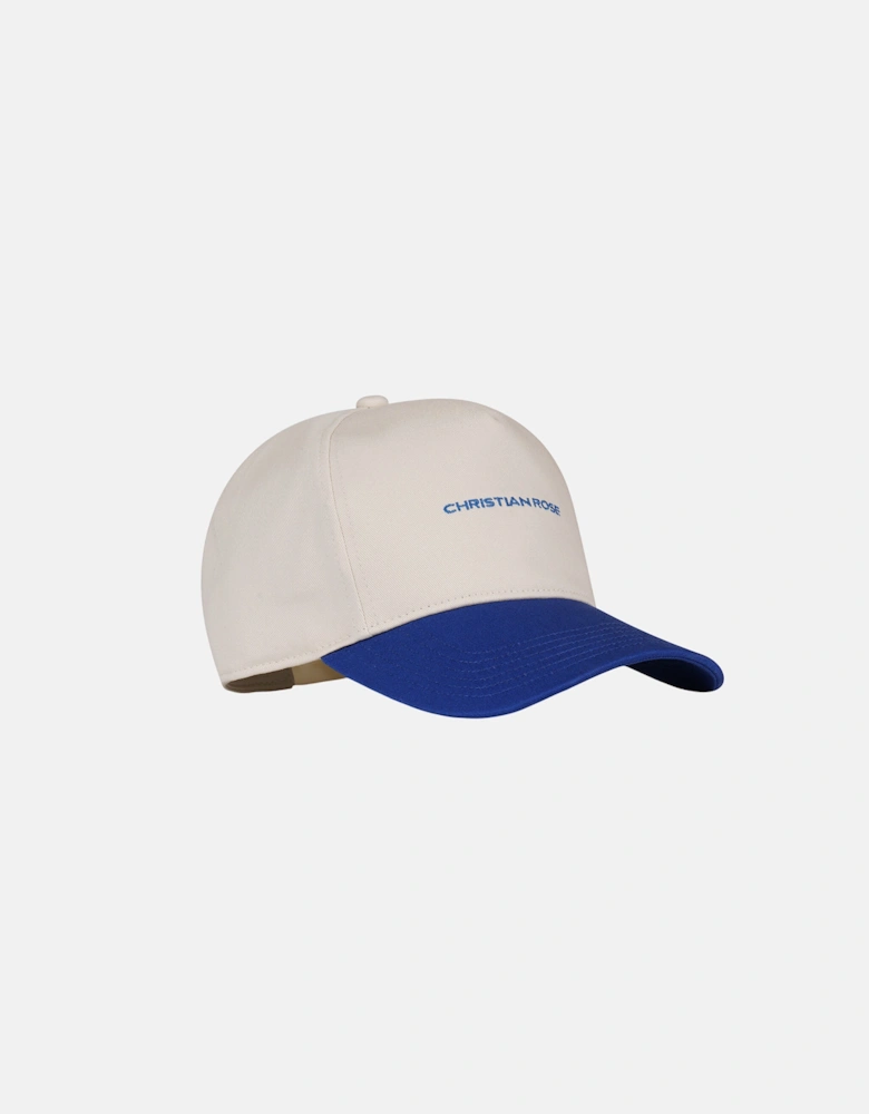 Christian Rose Contrast Unstructured Trucker Cap White Blue