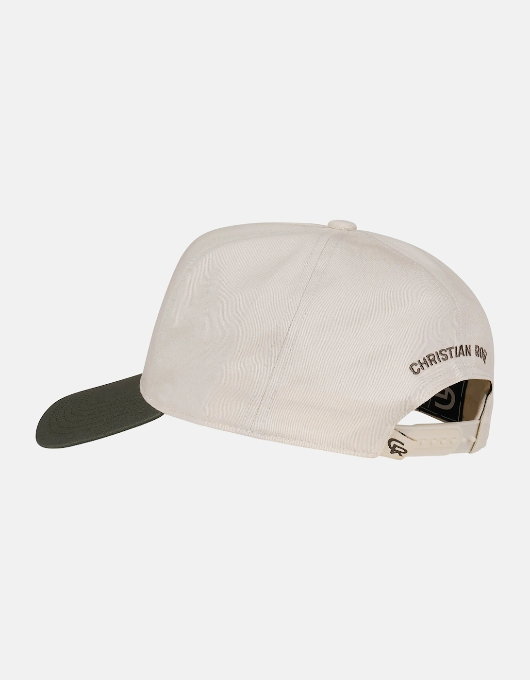 Christian Rose Contrast Unstructured Trucker Cap White Olive