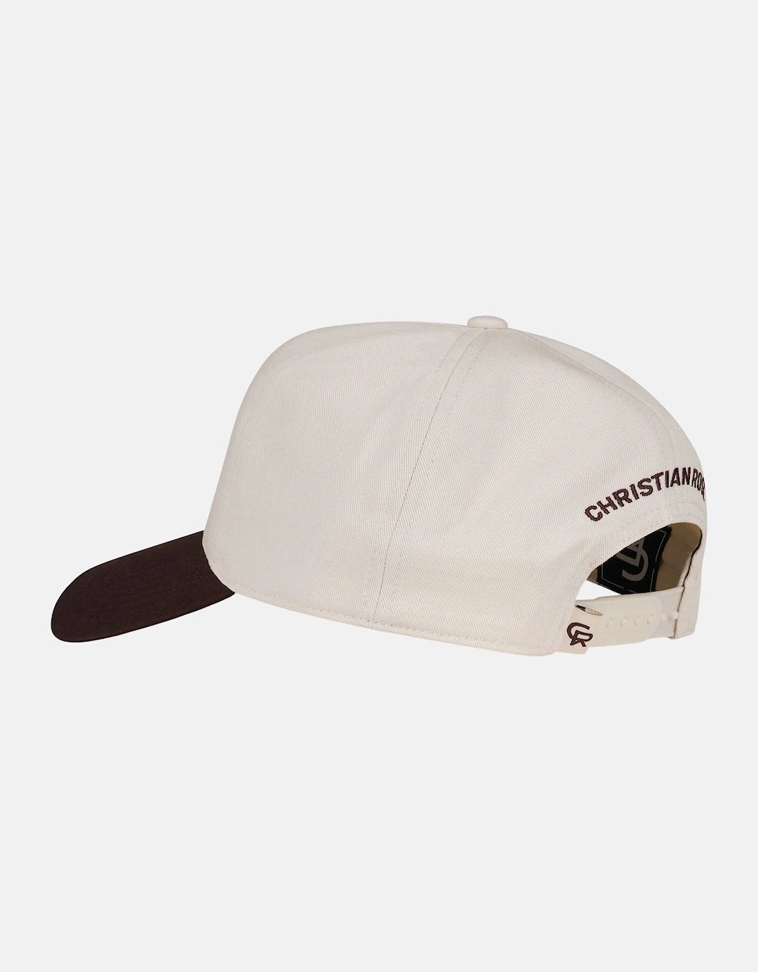 Christian Rose Contrast Unstructured Trucker Cap White Brown