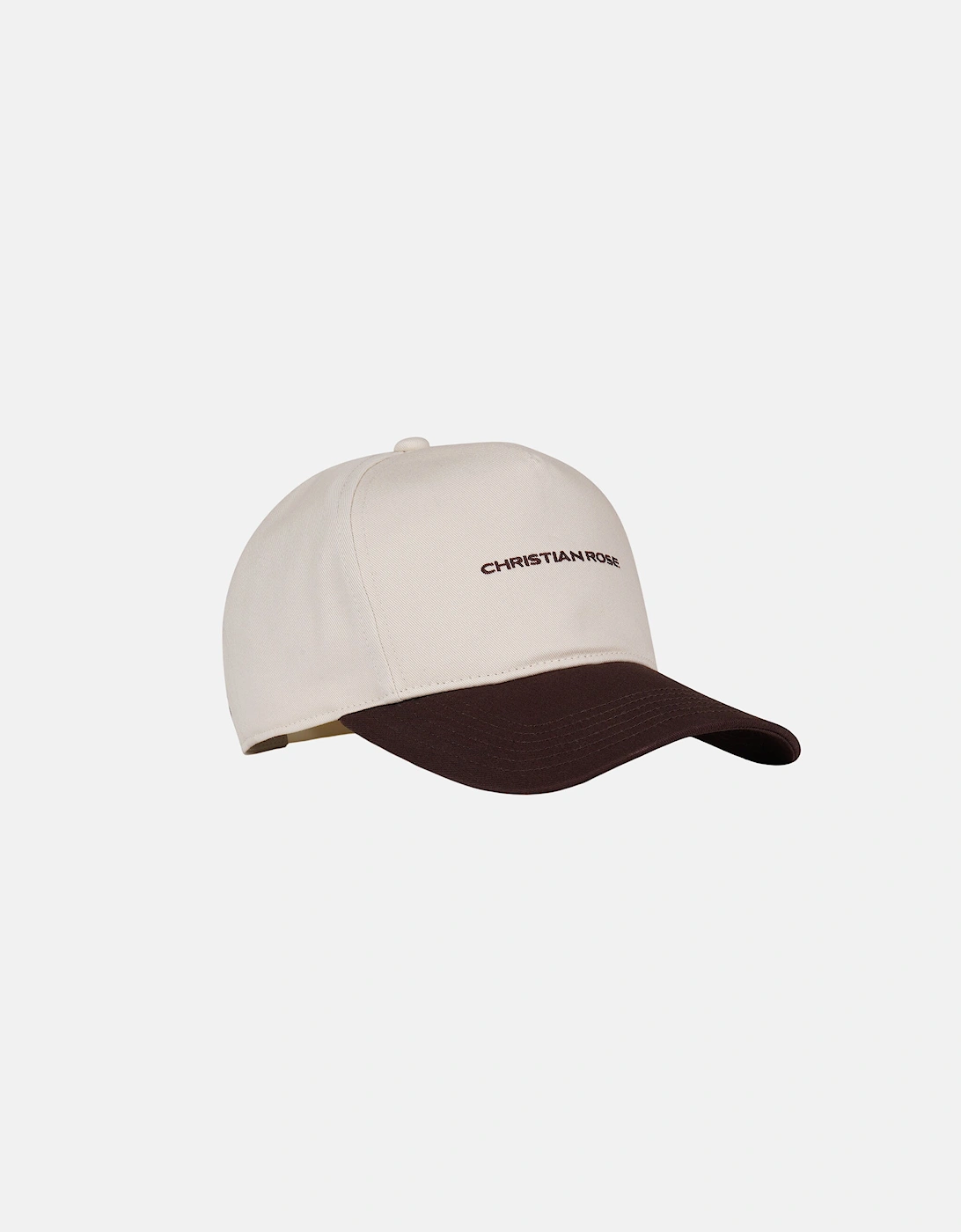 Christian Rose Contrast Unstructured Trucker Cap White Brown