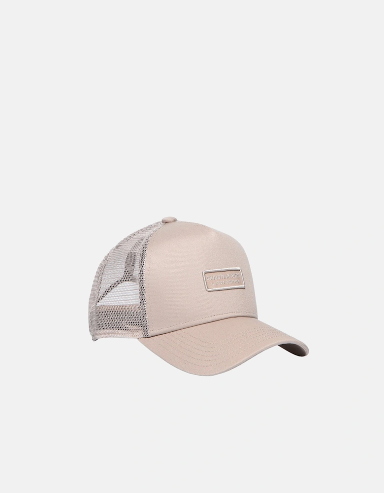 Christian Rose Small Plate Trucker Cap White