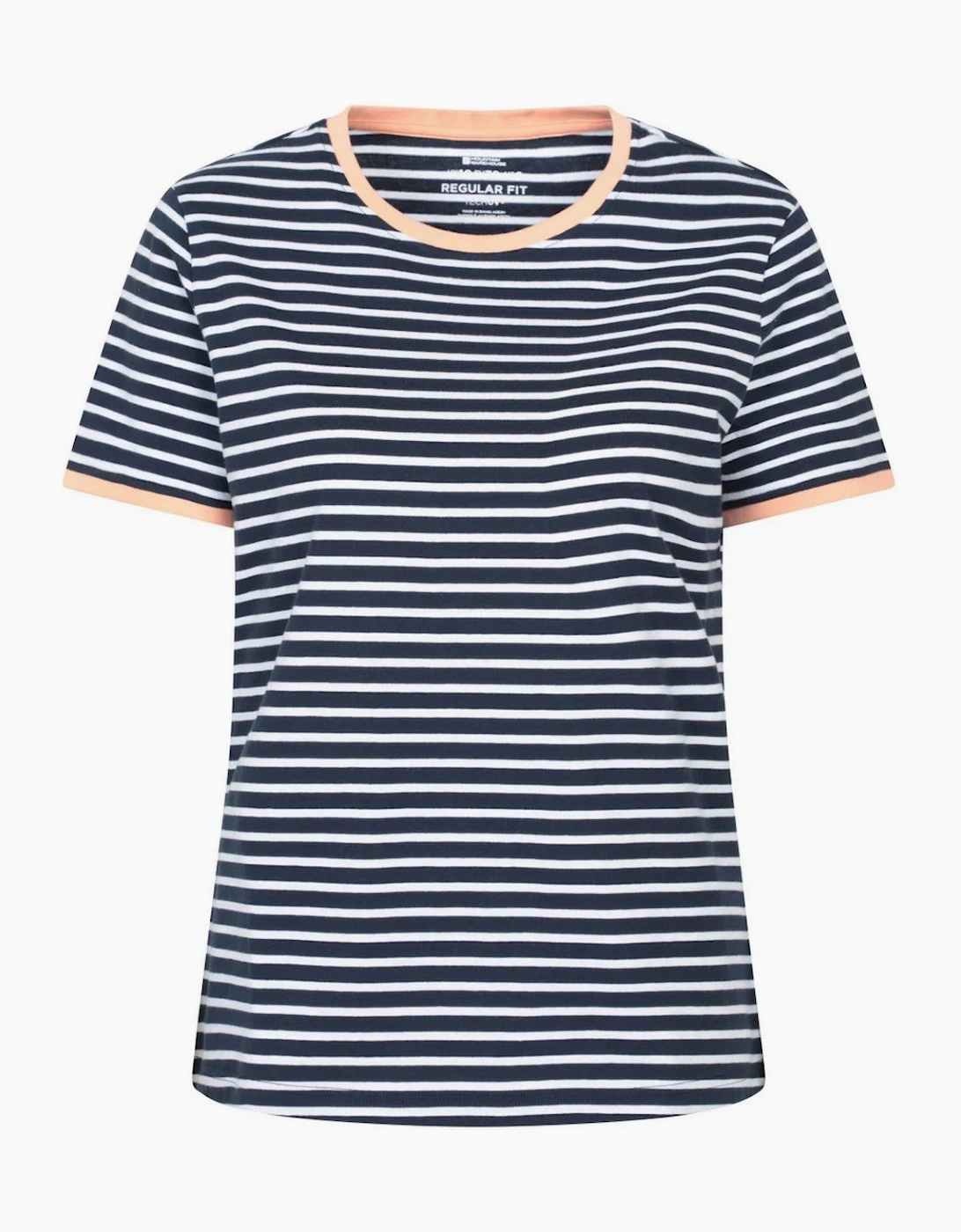 Mountain Warehouse Women's Navy / Contrast Striped Ribbed T-Shirt - Size: 18