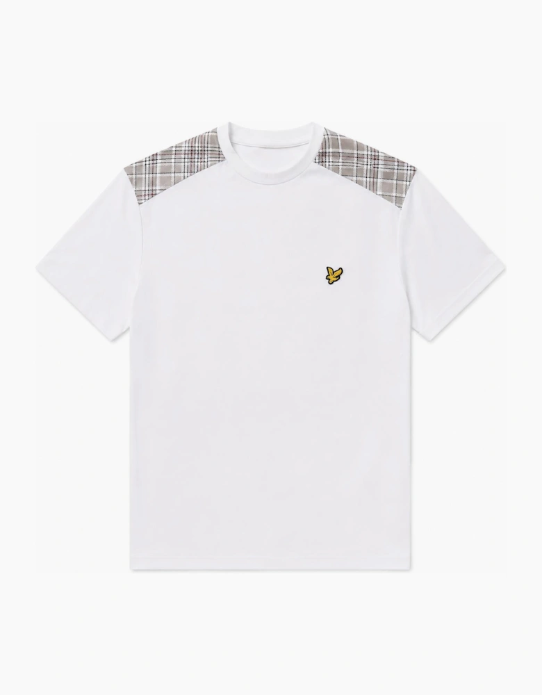 Lyle & Scott Check Panelled T-Shirt WHITE