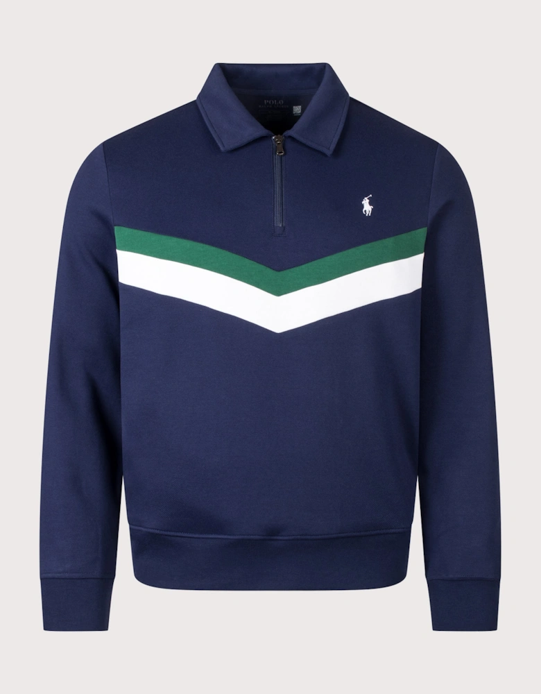 Regular Fit Double Knit Quarter Zip Sweatshirt