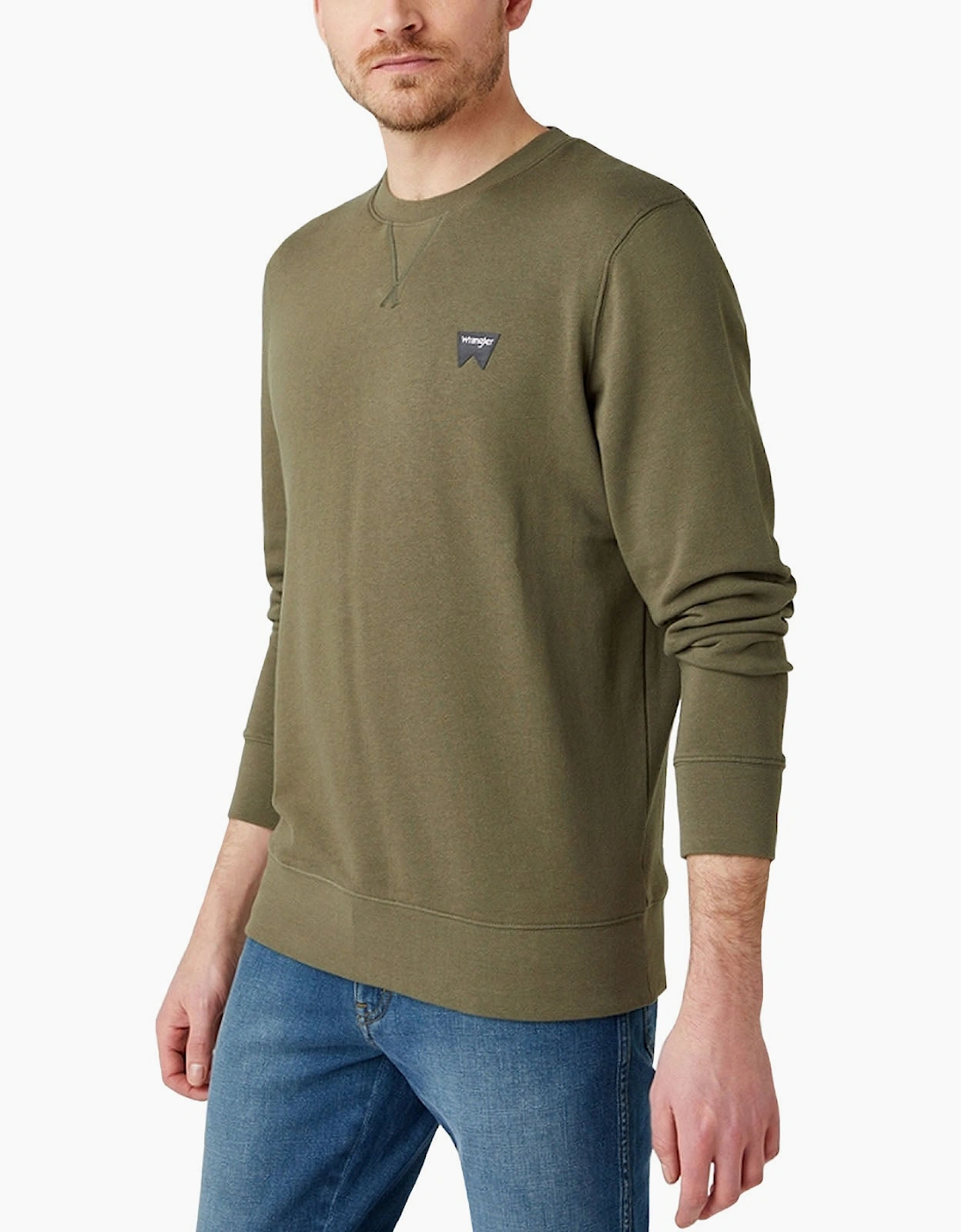 Wrangler Mens Sign Off Cotton Sweatshirt - Green, 2 of 1