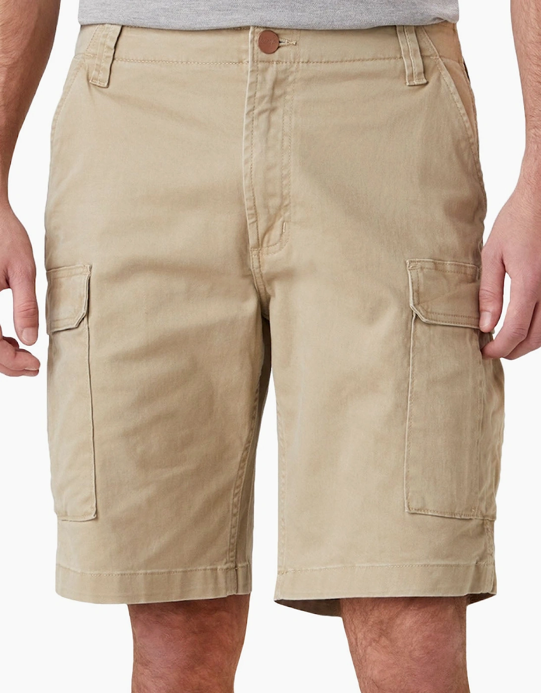 Wrangler Mens Casey Denim Cargo Shorts - Saddle, 2 of 1
