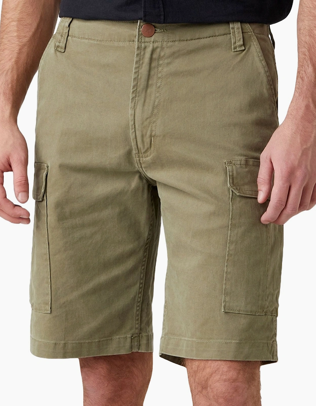 Wrangler Mens Casey Denim Cargo Shorts - Long Tree Green, 2 of 1