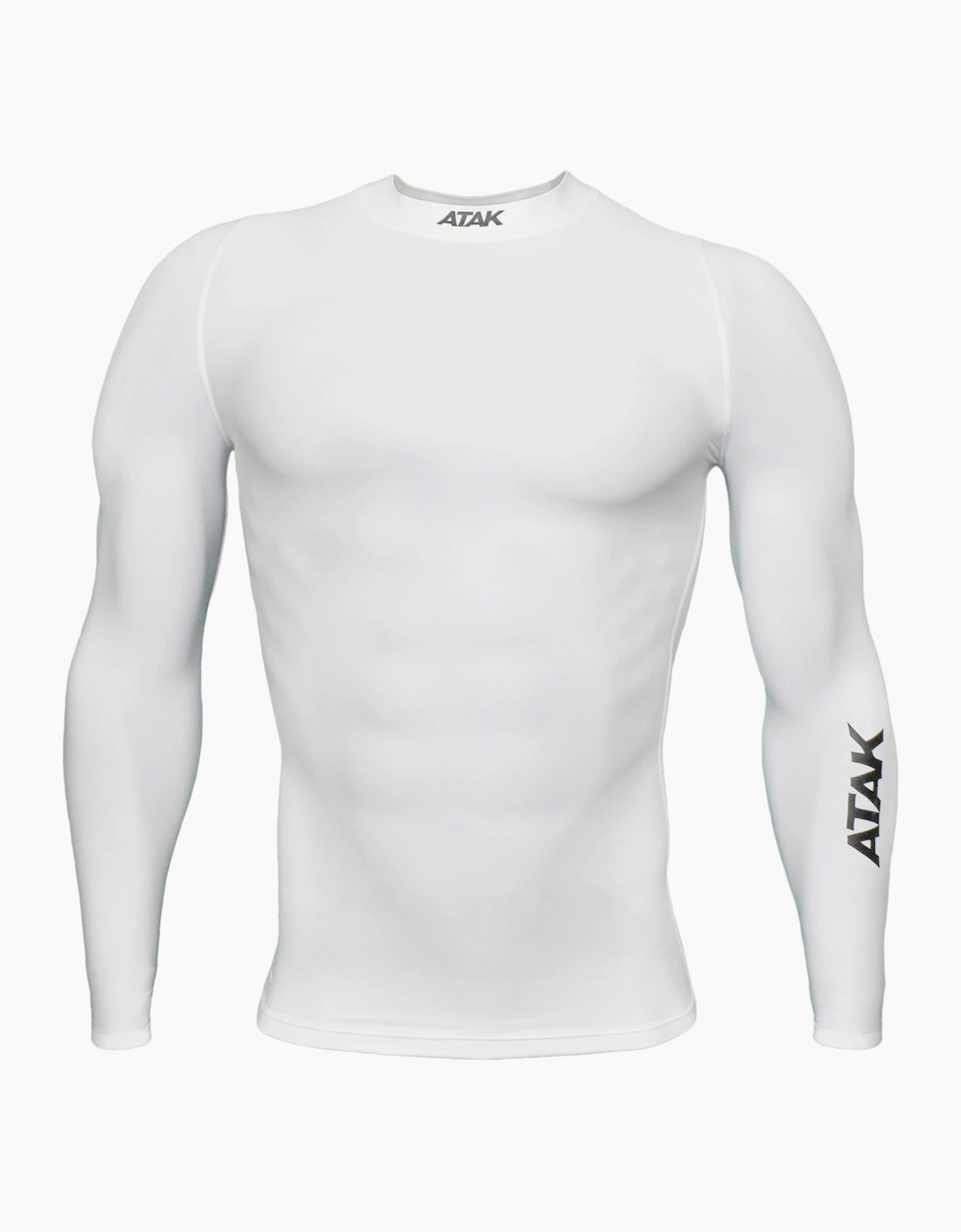 ATAK Mens Compression Top - White, 2 of 1